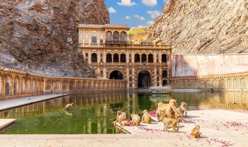 Top 10 Historical Places In Jaipur, Galtaji Temple (Monkey Temple)
